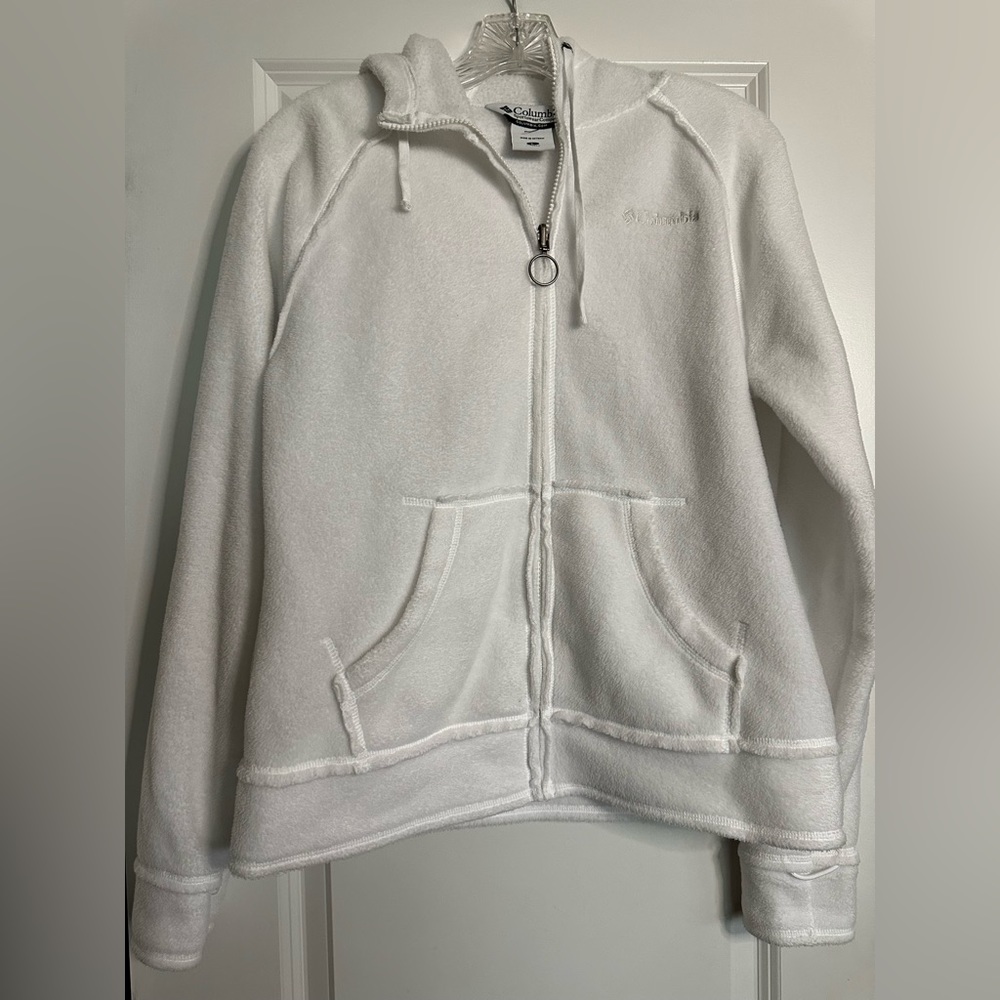 Columbia Full Zip Jacket White with Flower Embroidery